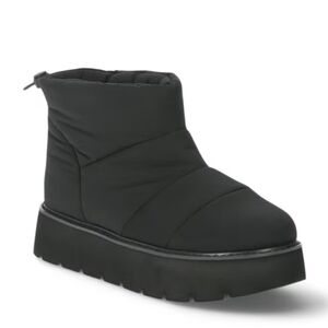 Portland Boot Company Women's Metallic Puffer Cozy Booties in Black